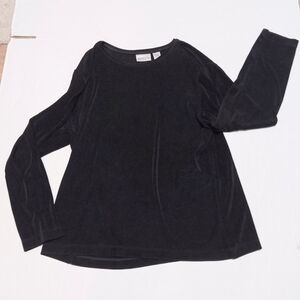 CHICO'S TRAVELERS black long-sleeve pullover top, XL